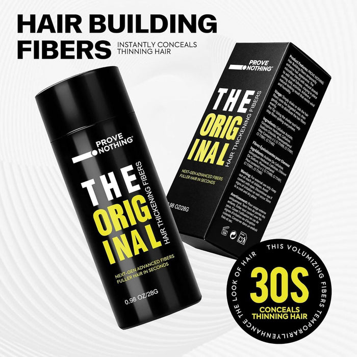 PROVE NOTHING Hair Fibres (28g) Instantly Fuller, Thicker Look Windproof & Sweatproof | Women and Men | Designed in Australia (Dark Brown) - Battery Mate