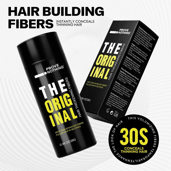 PROVE NOTHING Hair Fibres (28g) Instantly Fuller, Thicker Look Windproof & Sweatproof | Women and Men | Designed in Australia (Medium Brown) - Battery Mate