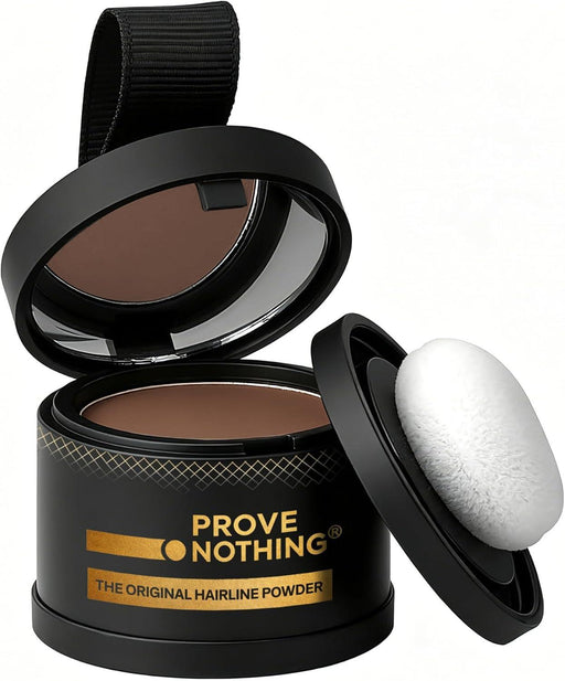 PROVE NOTHING Hairline Powder Root Touch - Up Designed in Australia, Gray Coverage, Bald Spot Concealer, Thinning Hair Fill - In Powder, Sweat & Water Resistant, 24 - Hour Wear for Women & Men (Medium Brown) - Battery Mate