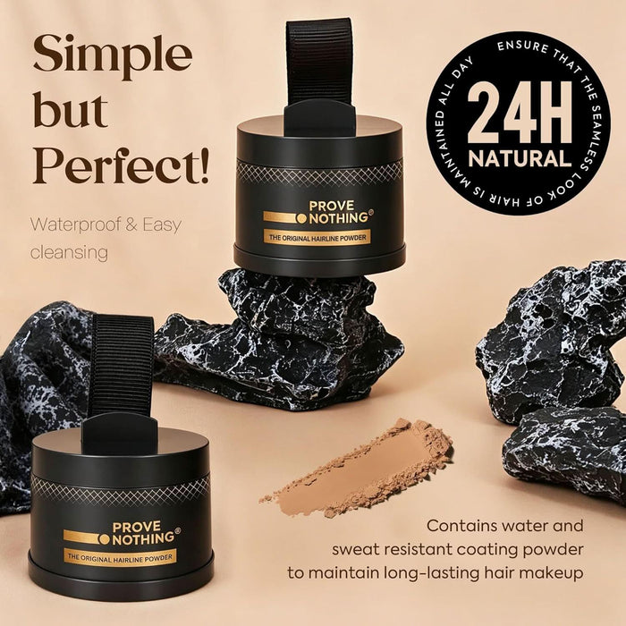 PROVE NOTHING Hairline Powder Root Touch - Up Designed in Australia, Gray Coverage, Bald Spot Concealer, Thinning Hair Fill - In Powder, Sweat & Water Resistant, 24 - Hour Wear for Women & Men (Black) - Battery Mate