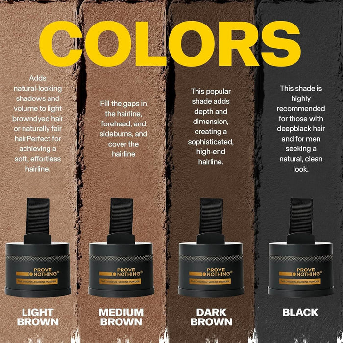PROVE NOTHING Hairline Powder Root Touch - Up Designed in Australia, Gray Coverage, Bald Spot Concealer, Thinning Hair Fill - In Powder, Sweat & Water Resistant, 24 - Hour Wear for Women & Men (Medium Brown) - Battery Mate