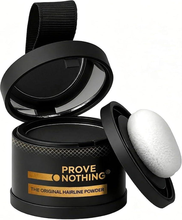 PROVE NOTHING Hairline Powder Root Touch - Up Designed in Australia, Gray Coverage, Bald Spot Concealer, Thinning Hair Fill - In Powder, Sweat & Water Resistant, 24 - Hour Wear for Women & Men (Black) - Battery Mate