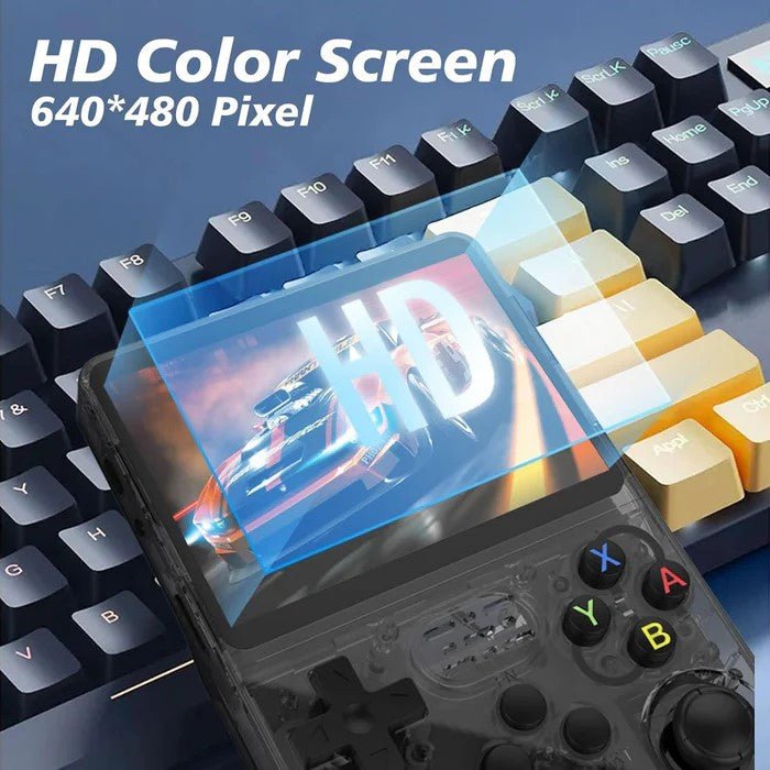R36S Retro Handheld Console with 3.5" IPS Screen and 128GB of Games - Battery Mate