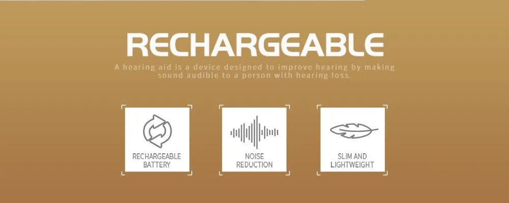Rechargeable Digital Hearing Aid Behind The Ear | Sound Amplifier Invisible | Noise Reduction Chip - Battery Mate