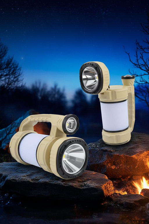 Rechargeable Solar Camping Lantern & LED Flashlight – 9 Light Modes - Battery Mate