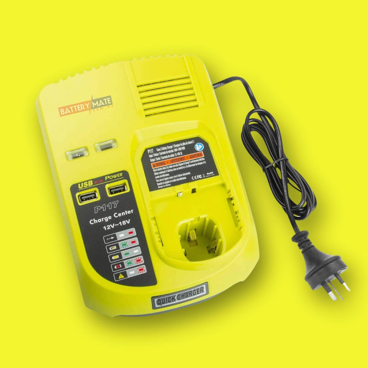 18-Volt P117 Rapid Charger Replace for Ryobi 12V-18V 18-Volt P117 Rapid Charger Replace for Ryobi 12V-18V