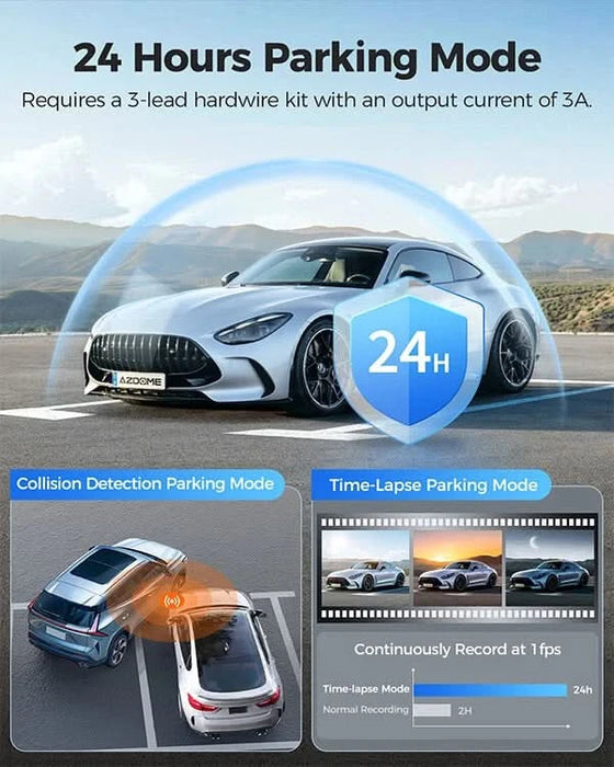 12" 4K + 1080P Rear View Mirror Dash Cam with WiFi 6, GPS & 64GB Card