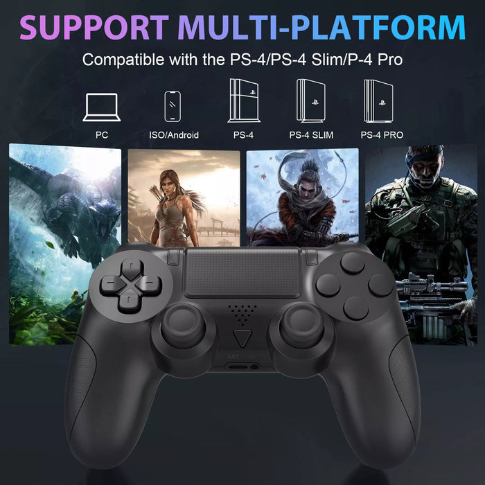 Wireless Controller Compatible For Playstation 4 PS4 Controller - BLACK