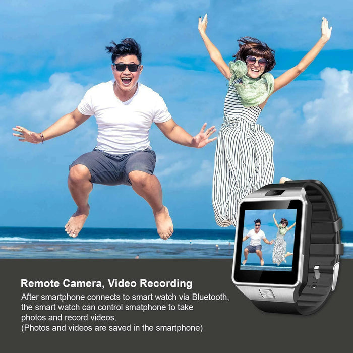 Tavice TZ1 Bluetooth Smart Watch with Touchscreen | Camera, Pedometer, Sleep Monitor, Notifications & Multi-Language Support