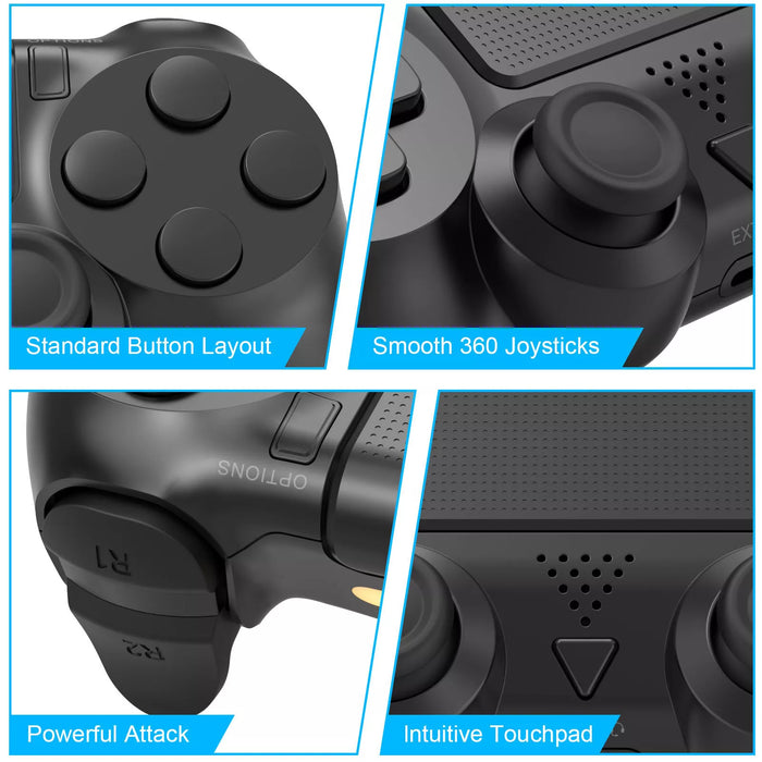 Wireless Controller Compatible For Playstation 4 PS4 Controller - BLACK