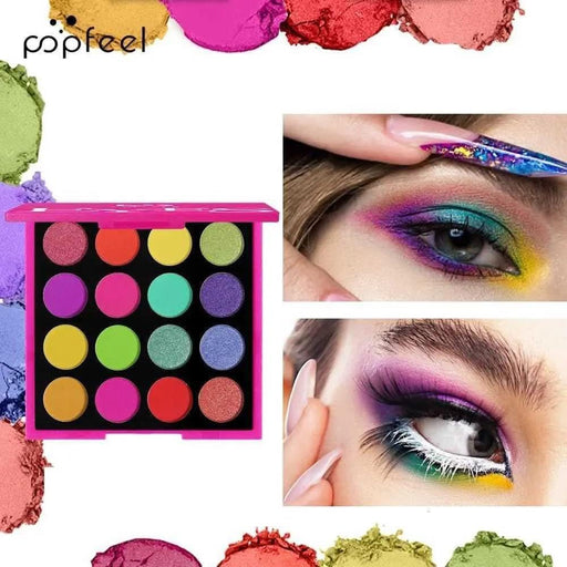 TAVICE 16 - Color Eyeshadow Palette Highly Pigmented Matte, Earth & Vibrant Rainbow Shades, Portable and Long - Lasting Makeup - Battery Mate