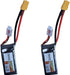TAVICE 2 Pack 3S Shorty LiPo Battery 11.1V 2200mAh 50C with XT60 Connector Compatible with RC Car, Truck, Helicopter & Quadcopter - Battery Mate