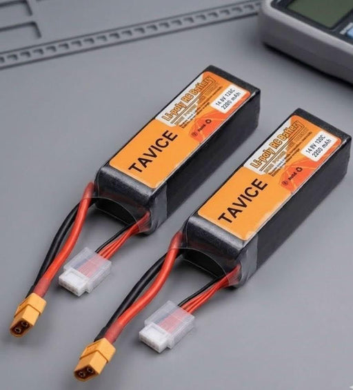 TAVICE 2 Pack 4S LiPo Battery 14.8V 2200mAh 120C with XT60 Connector Compatible with RC Drone, FPV, Quadcopter & Helicopter - Battery Mate