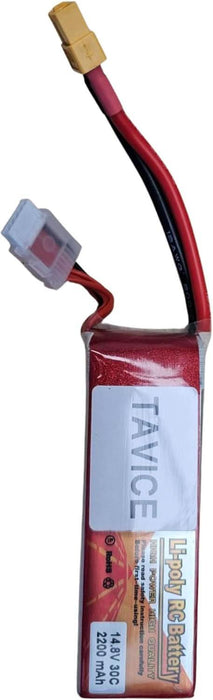 TAVICE 2 Pack 4S LiPo Battery 14.8V 2200mAh 30C with XT60 Connector Compatible with RC Airplane, Car, Truck & Boat - Battery Mate