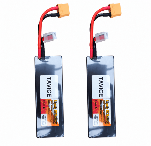 TAVICE 2 Pack 4S LiPo Battery 14.8V 7200mAh 120C with XT90 Connector Compatible with RC Cars, Trucks & Racing Models - Battery Mate