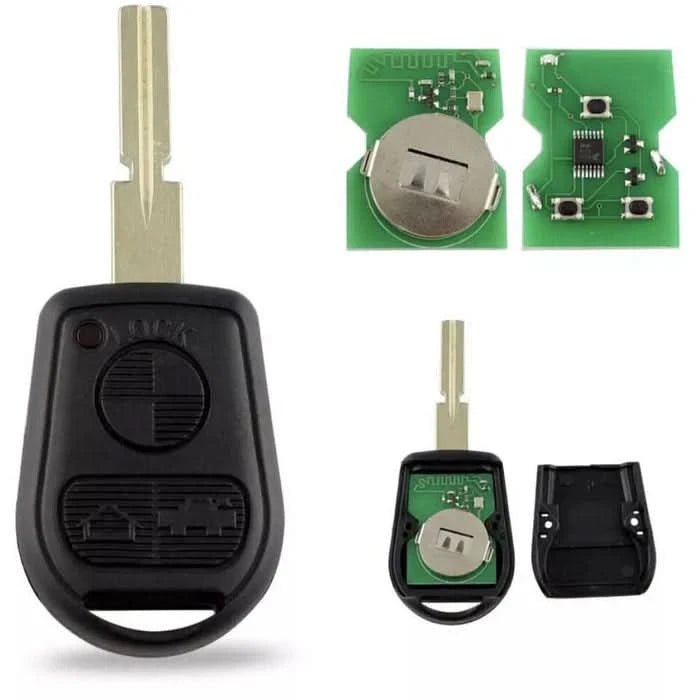 TAVICE 2 PACK BMW 3 Button Compatible Complete Remote Key For E31 E32 E34 E36 E38 E39 E46 Z3 - Battery Mate