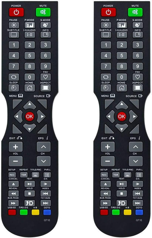 TAVICE 2 PACK Compatible Remote For SONIQ QT1E QT155 QT166 QT138 Remote TV E55V13A E55V14B - Battery Mate