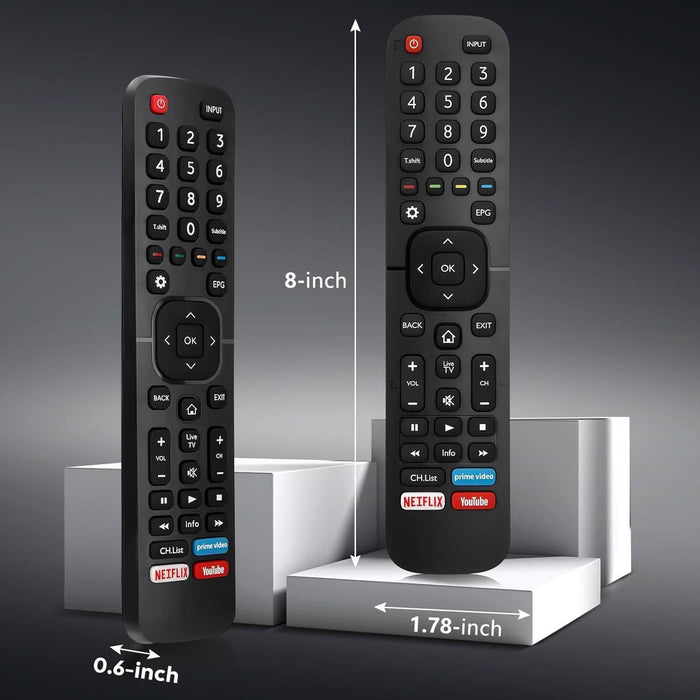 TAVICE 2 PACK EN2BS27H Replacement Remote Control – Compatible with Hisense TVs (Many 4K &amp; UHD Models) - Battery Mate