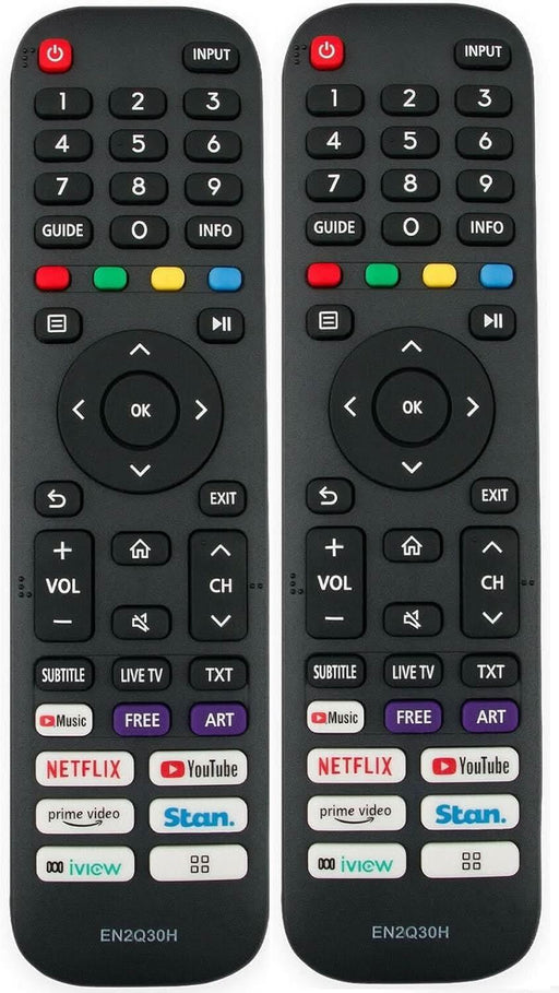 TAVICE 2 PACK EN2Q30H Remote control fit for HISENSE VIDAA TV 65Q7, 65SX, 70S5, 100L5F, 100S8 - Battery Mate