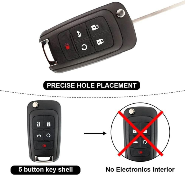 TAVICE 2 PACK For HOLDEN COMMODORE VF 5 Button Remote Flip Key Blank Shell/Case/Enclosure - Battery Mate