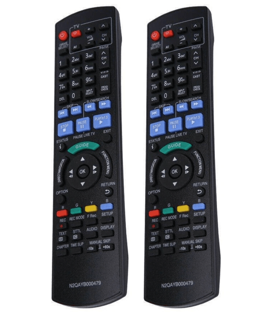 TAVICE 2 PACK For PANASONIC Replacement Remote Control TV DVD Blue Ray DMP - BD75 DMP - BD755 IR6 - Battery Mate