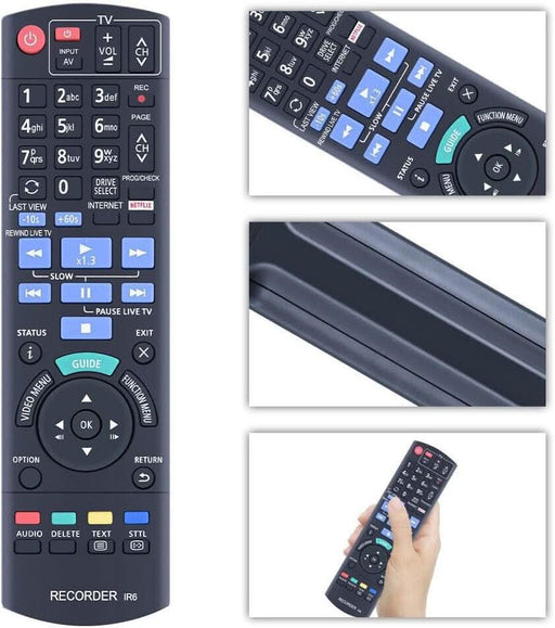 TAVICE 2 PACK N2QAYB001077 Remote Control Compatible Panasonic DMR - HWT260GN DMR - PWT560GN - Battery Mate