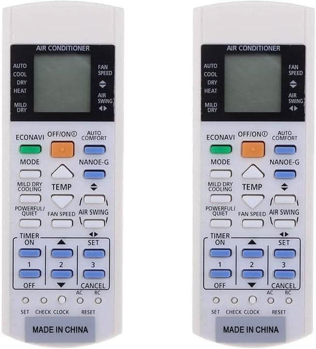 TAVICE 2 PACK Panasonic Replacement Air Conditioner Remote model ECONAVI Inverter NANOE - G - Battery Mate