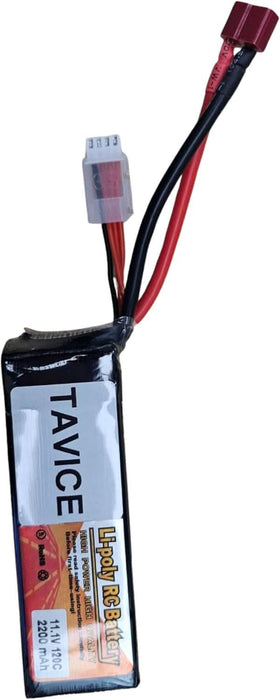 TAVICE 2 Pack Replacement 3S LiPo Battery 11.1V 120C 2200mAh with Deans Connector Compatible with RC Cars, Trucks & Airplanes - Battery Mate