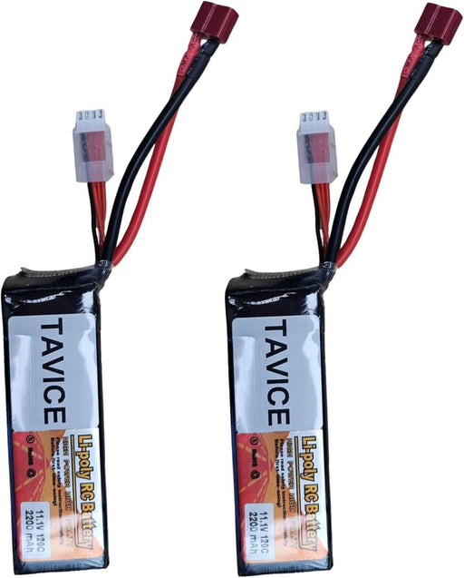 TAVICE 2 Pack Replacement 3S LiPo Battery 11.1V 120C 2200mAh with Deans Connector Compatible with RC Cars, Trucks & Airplanes - Battery Mate