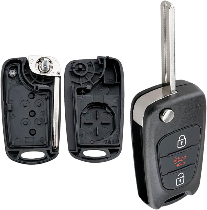 TAVICE 2 Pack Replacement remote Flip car key shell suitable for HYUNDAI i20 i30 i35 - Battery Mate