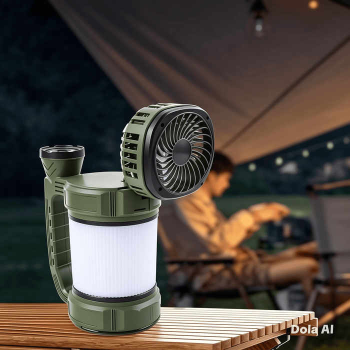 TAVICE 250 Lumen Portable Camping Lantern + Fan | Solar & USB Rechargeable Waterproof - Battery Mate