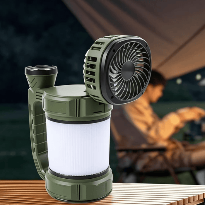 TAVICE 250 Lumen Portable Camping Lantern + Fan | Solar & USB Rechargeable Waterproof - Battery Mate