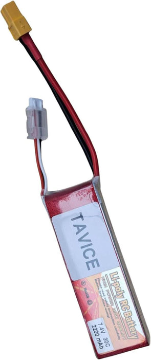 TAVICE 2S LiPo Battery 7.4V 2200mAh 30C Compatible with RC Cars, Trucks, Airplanes & Boats - Battery Mate