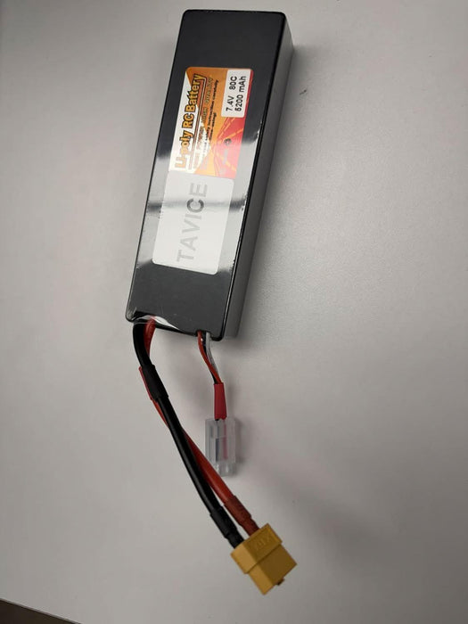 TAVICE 2S LiPo Battery 7.4V 5200mAh 80C Hard Case with T Connector Compatible with RC Cars, Trucks & Vehicles - Battery Mate