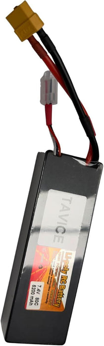 TAVICE 2S LiPo Battery 7.4V 5200mAh 80C Hard Case with T Connector Compatible with RC Cars, Trucks & Vehicles - Battery Mate