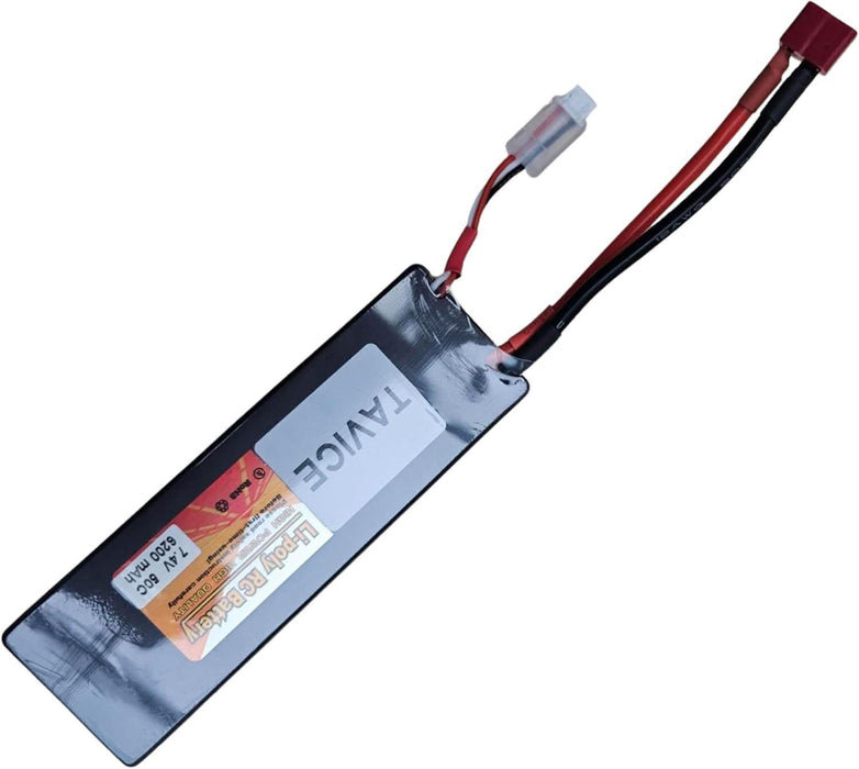 TAVICE 2S LiPo Battery 7.4V 6200mAh 50C Hard Case with T Connector Compatible with RC Cars, Trucks, 1/8 & 1/10 Buggy - Battery Mate