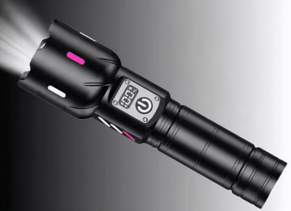 TAVICE 30W Super Bright LED Flashlight, Rechargeable, Waterproof Emergency Torch with 26650 Battery for Camping, Hiking, Car Repair - Battery Mate