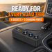 TAVICE 4-Way Car Cigarette Lighter Socket Splitter 12V/24V Power Adapter with USB Charging Ports - Battery Mate