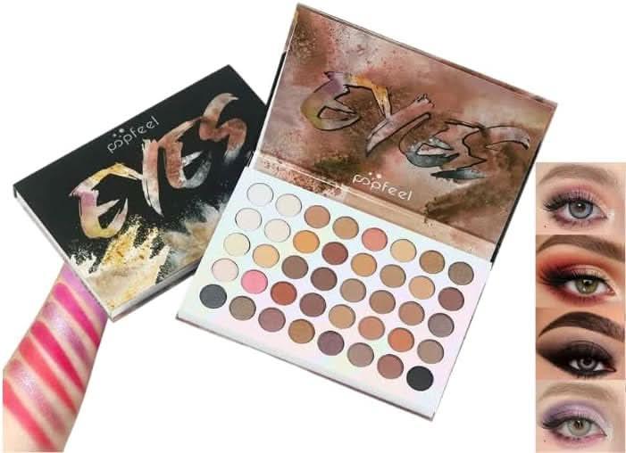 TAVICE 40 - Color Eyeshadow Palette Earth Tone Matte & Shimmer Shades with Contour, Professional Eye Makeup - Battery Mate