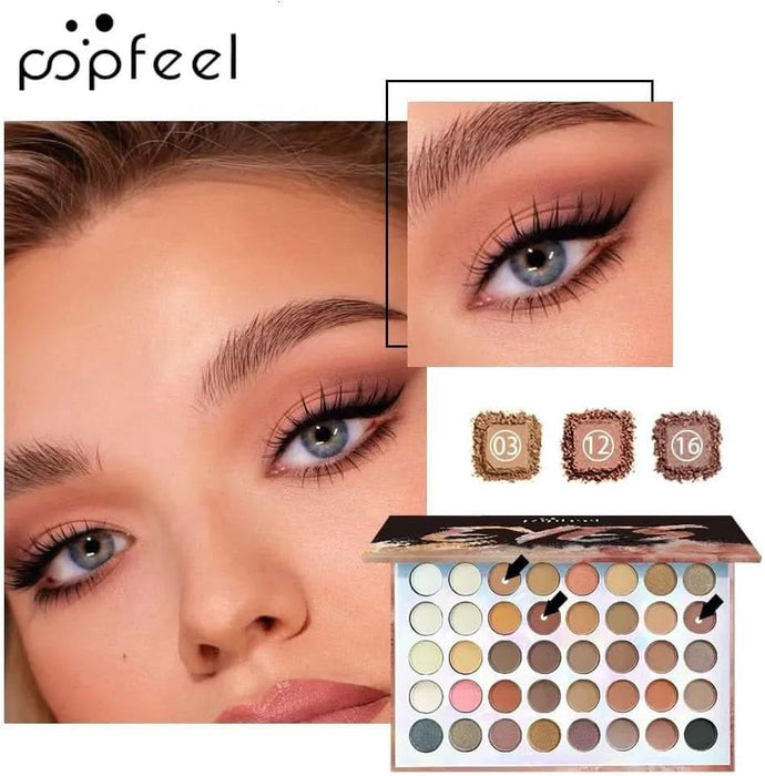TAVICE 40 - Color Eyeshadow Palette Earth Tone Matte & Shimmer Shades with Contour, Professional Eye Makeup - Battery Mate