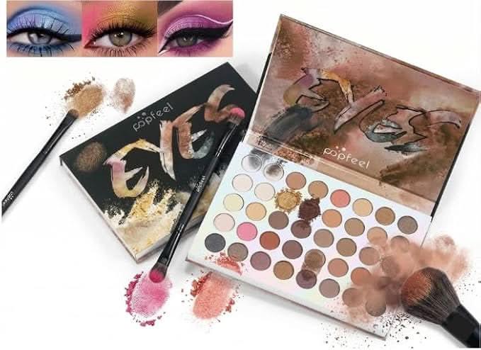 TAVICE 40 - Color Eyeshadow Palette Earth Tone Matte & Shimmer Shades with Contour, Professional Eye Makeup - Battery Mate