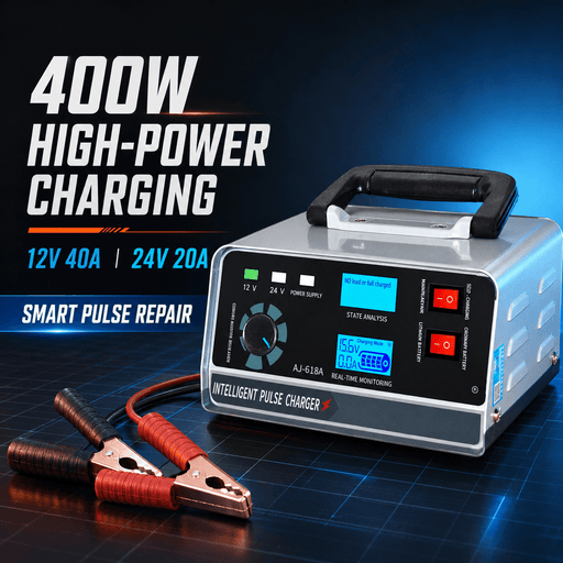 TAVICE 400W 40A 12V/24V Smart Car Battery Charger with Pulse Repair, Trickle Charging for Car Boat, AU Plug - Battery Mate