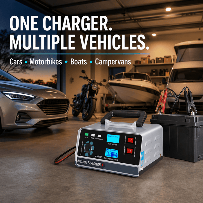 TAVICE 400W 40A 12V/24V Smart Car Battery Charger with Pulse Repair, Trickle Charging for Car Boat, AU Plug - Battery Mate