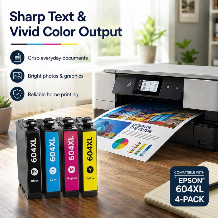 TAVICE 4PK 604XL Ink Cartridges Compatible with Epson XP-2200 XP-3200 XP-4200 WF-2910 WF-2930 - Battery Mate