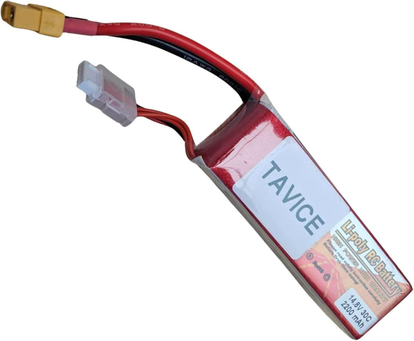 TAVICE 4S LiPo Battery 14.8V 2200mAh 300C with XT60 Connector Compatible with RC Airplane, Car, Truck & Boat - Battery Mate