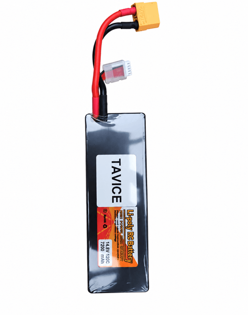 TAVICE 4S LiPo Battery 14.8V 7200mAh 120C with XT90 Connector Compatible with RC Cars, Trucks & Racing Models - Battery Mate