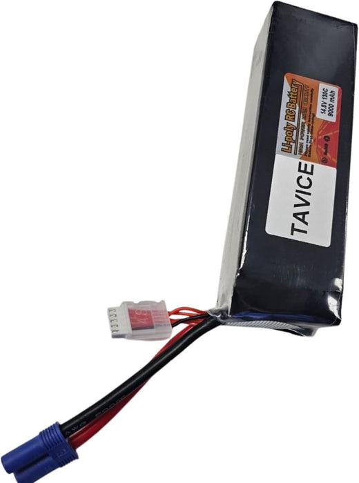 TAVICE 4S LiPo Battery 14.8V 9000mAh 130C with EC5 Connector Compatible with RC Car, Airplane, Jet & Helicopter - Battery Mate