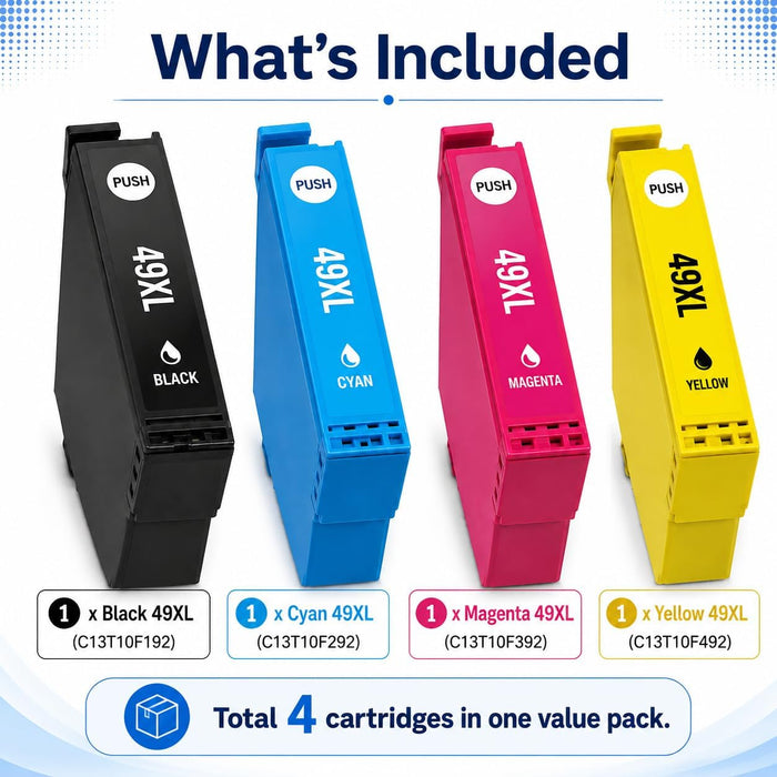 TAVICE 4X 49XL Ink Cartridges Compatible with Epson XP-2205 XP-4205 XP2205 XP4205 - Battery Mate