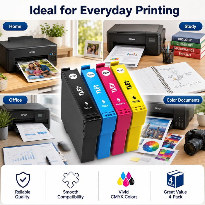 TAVICE 4X 49XL Ink Cartridges Compatible with Epson XP-2205 XP-4205 XP2205 XP4205 - Battery Mate