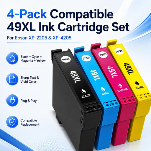 TAVICE 4X 49XL Ink Cartridges Compatible with Epson XP-2205 XP-4205 XP2205 XP4205 - Battery Mate